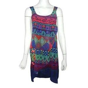 Desigual Magic Dress Size 36 US 2 Colorful Art Print Sleeveless Tank Mini
